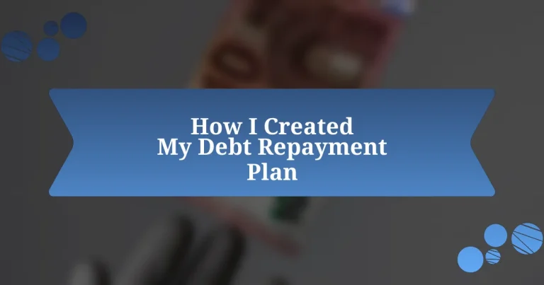 How I Created My Debt Repayment Plan