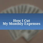 How I Cut My Monthly Expenses