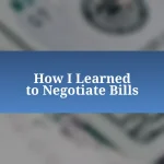 How I Learned to Negotiate Bills