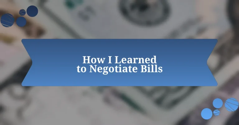 How I Learned to Negotiate Bills