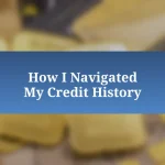 How I Navigated My Credit History