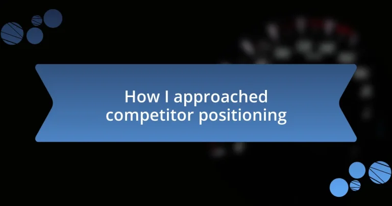 How I approached competitor positioning