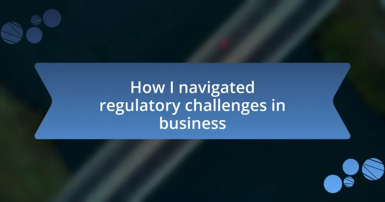 How I navigated regulatory challenges in business