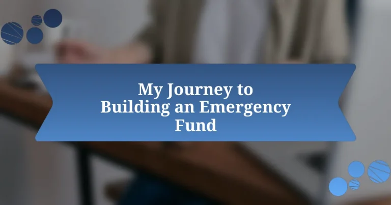 My Journey to Building an Emergency Fund