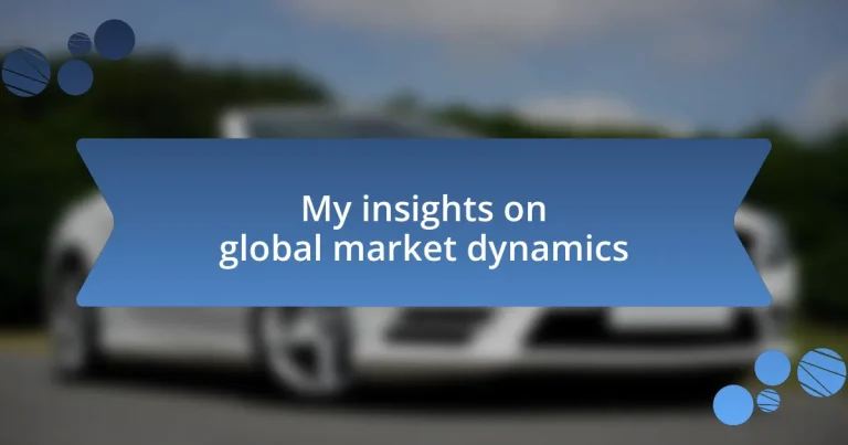 My insights on global market dynamics