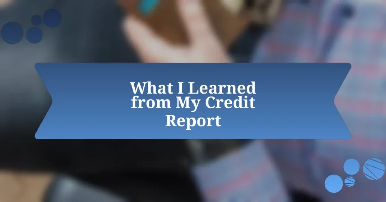 What I Learned from My Credit Report