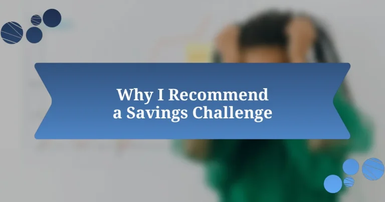 Why I Recommend a Savings Challenge