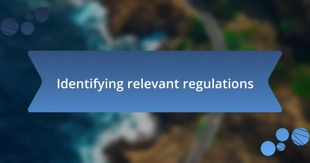 Identifying relevant regulations