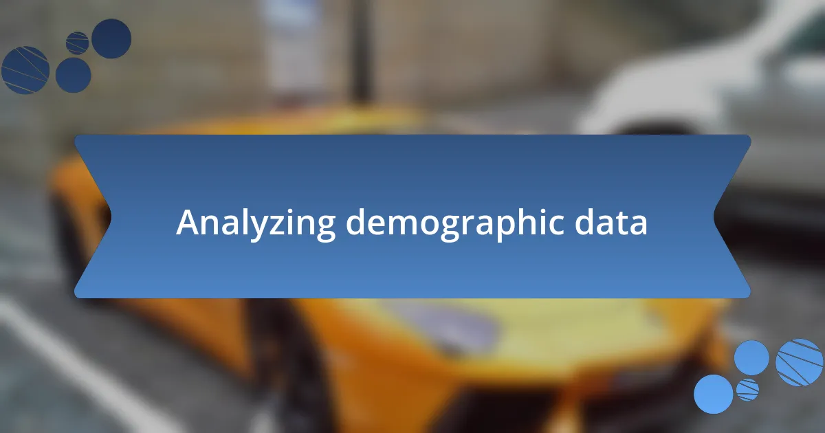 Analyzing demographic data