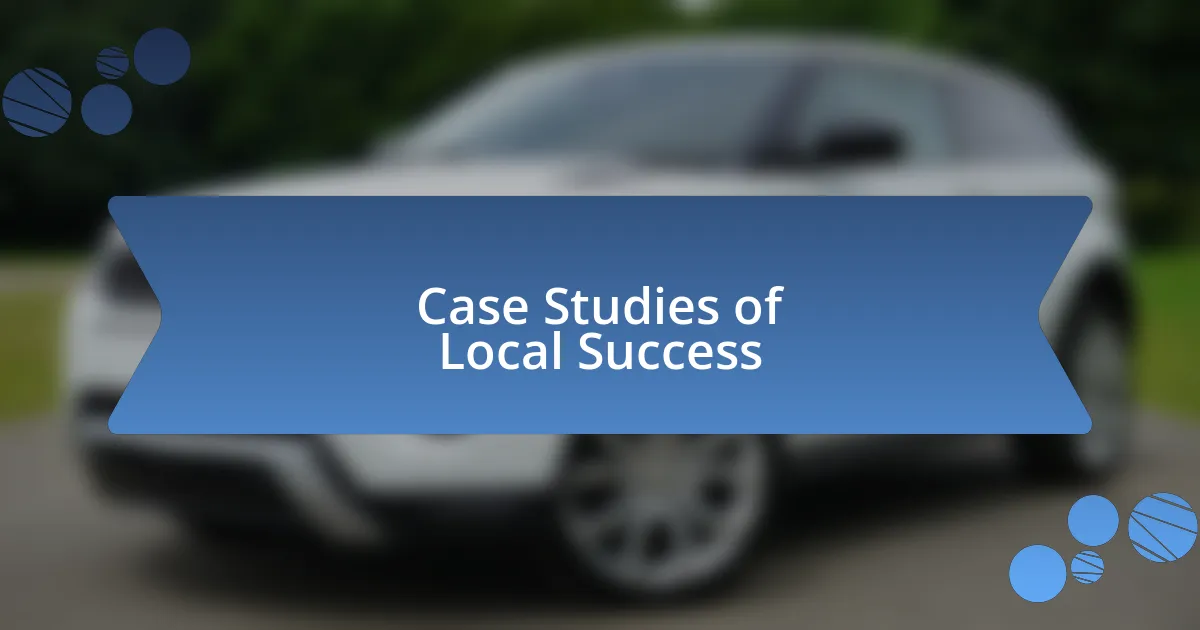 Case Studies of Local Success