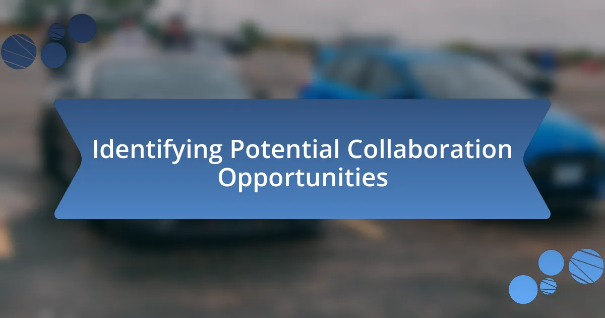 Identifying Potential Collaboration Opportunities