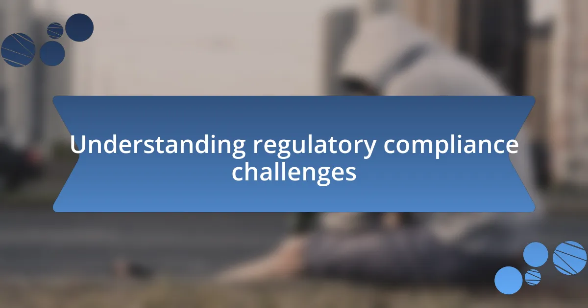 Understanding regulatory compliance challenges