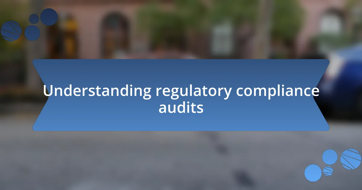 Understanding regulatory compliance audits