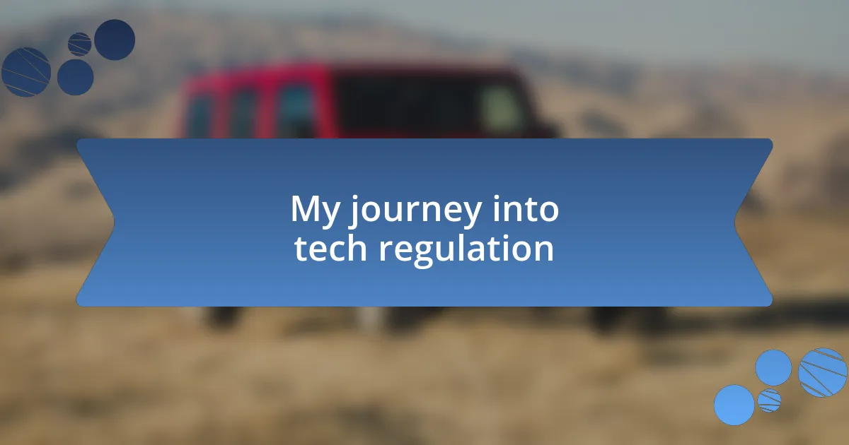 My journey into tech regulation