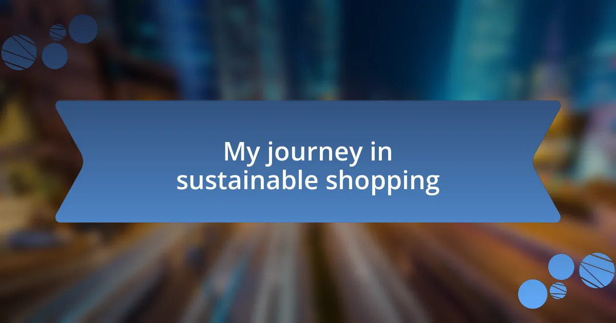 My journey in sustainable shopping