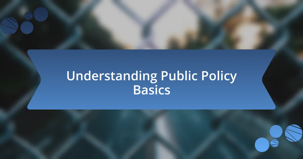 Understanding Public Policy Basics