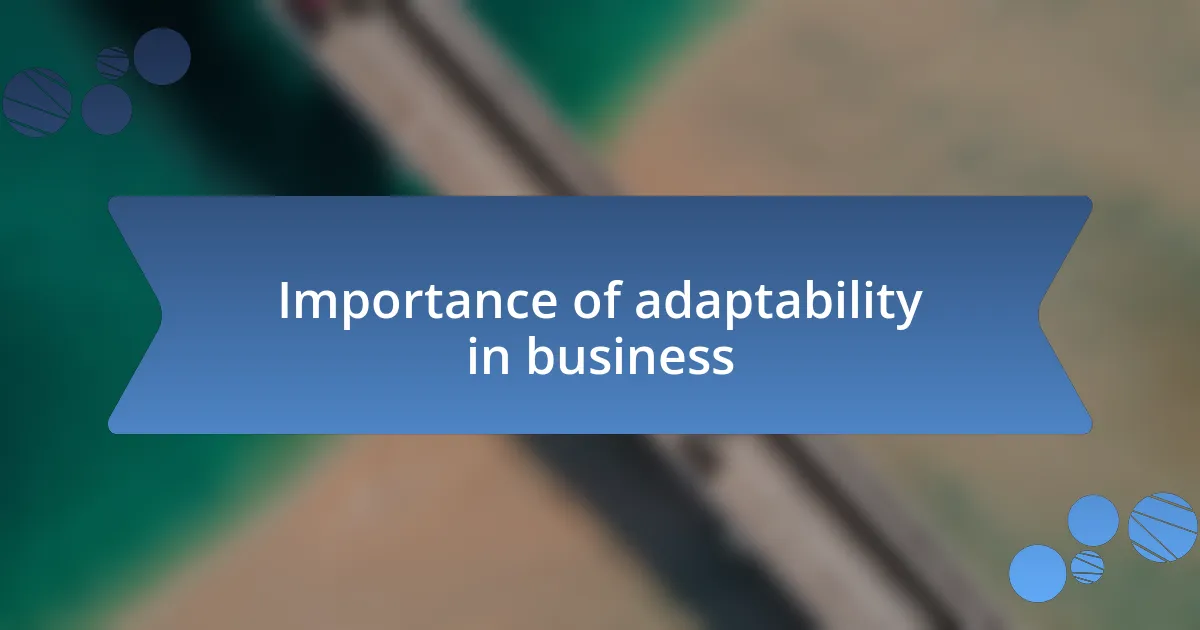 Importance of adaptability in business