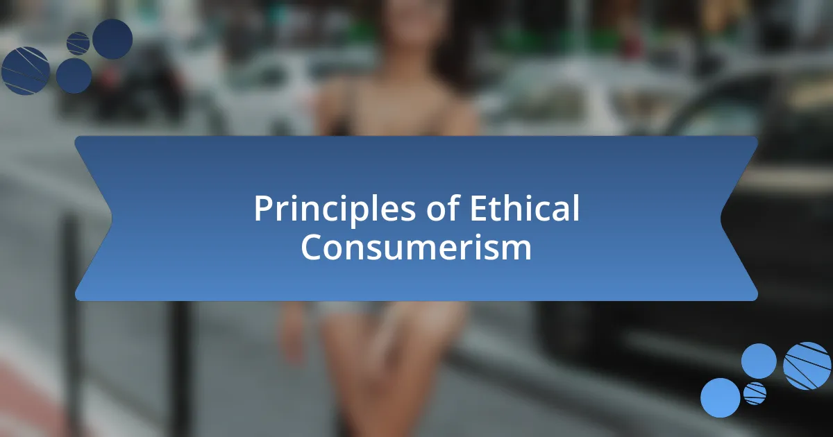 Principles of Ethical Consumerism